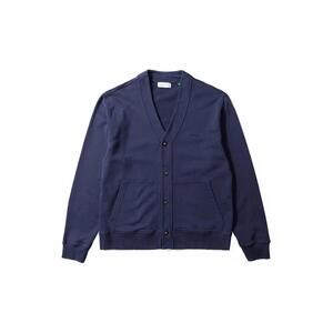 NEW EDMMOND STUDIOS men's mini logo cardigan in navy